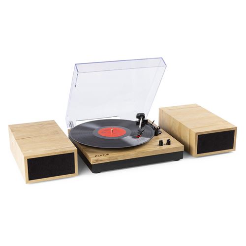 Fenton rp165l - platine vinyle avec 2 haut-parleurs int&eacute;gr&eacute;s - bois clair