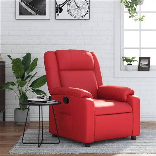 Non Communiqué Rouge Fauteuil Inclinable Similicuir