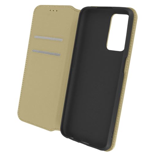 Avizar Étui pour Oppo A16 et Oppo A16s Clapet Portefeuille Fonction Support Vidéo Or