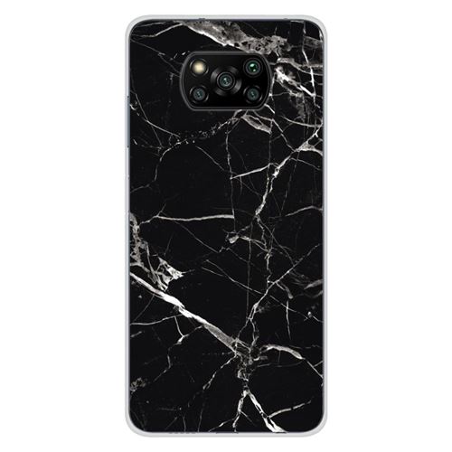 Coque en silicone imprimée compatible Xiaomi Poco X3 Poco X3 Pro Marbre Noir
