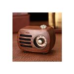 Mini Haut-Parleur Bluetooth Design Rétro et Radio-FM R818-A/C - Brun Foncé