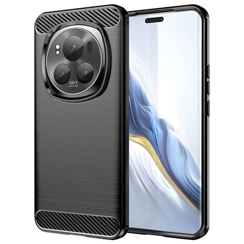 Coque pour Honor Magic 6 Pro 5G - housse etui silicone gel carbone + verre trempe - NOIR - htdmobiles