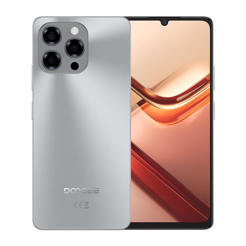 DOOGEE Note 58 Téléphone Portable 6.75 Android 15, 6250mAh, 32(8+24)Go+128Go, 16MP+8MP,Face ID,Dual SIM 4G - Argent