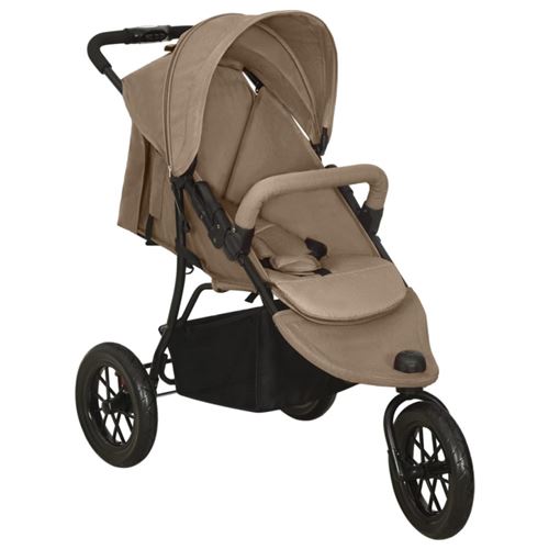 vidaXL Poussette pour bébé Taupe Acier10261