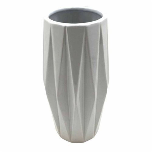 Non Communiqué Blanc Vase Déco En Céramique "Origami" 24Cm