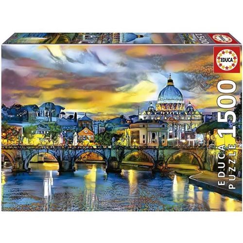 Basilique Saint-Pierre Et Pont Saint-Ange - Puzzle De 1500 Pièces