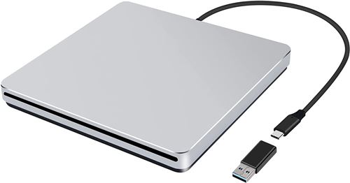 Lecteur cd dvd externe, usb type c portable portable ultra mince graveur  lecteur optique disc duplicateur compatible avec Mac macbook pro air imac  et lapto