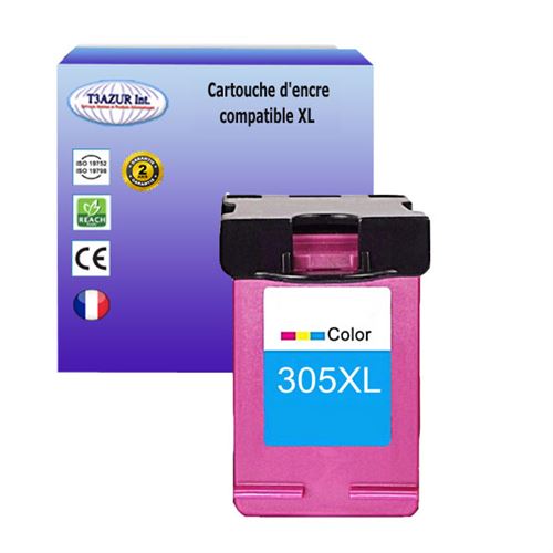 T3AZUR - Cartouche d'encre compatible remplace HP 305 305XL Couleur pour HP Deskjet 2732e 2752 2752e 2755 2755e