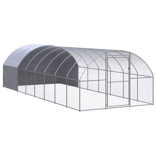 Comparer les prix de vidaXL Poulailler d'extérieur 3x8x2 m Acier galvanisé