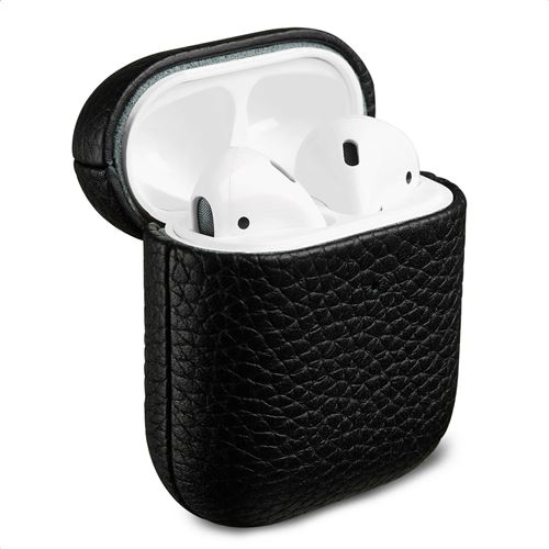 Accezz Echt Leren Case voor de  Apple AirPods 1 / 2 - Zwart