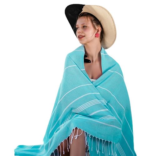 Poncho microfibre Adulte à rayures - Couleur Lilas – Beachee