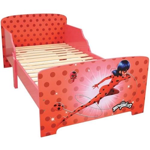 Miraculous ladybug lit avec sommier à lattes - 140 x 70 cm