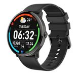 Montre intelligente pour hommes appel Bluetooth fréquence cardiaque oxygène sanguin surveillance du sommeil message montre de sport montre de couple -Noir