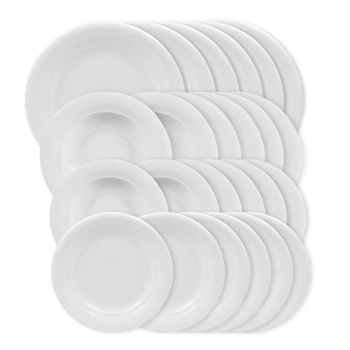 Non Communiqué Blanc Service D'assiettes 24 Pièces Artemis - Table Passion - Porcelaine