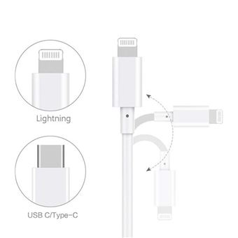 Bloc chargeur secteur rapide 20W + câble USB-C pour iPhone 14/13/12/11 /PRO/MAX