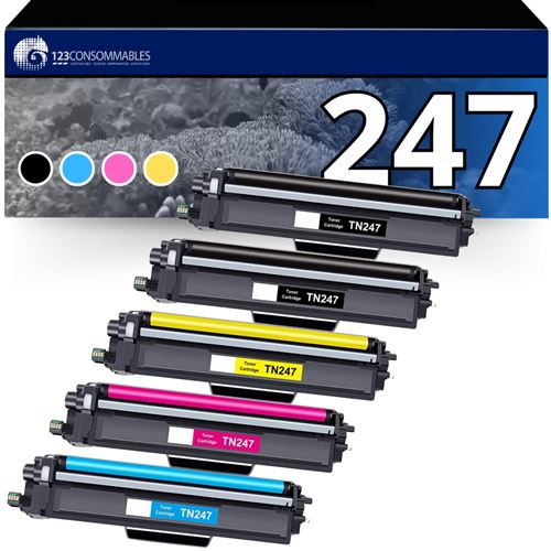 Non Communiqué Pack 5 Toners Compatibles Brother Tn-247 Xl