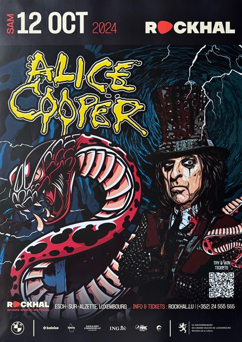 Affiche - Alice Cooper - Concert Luxembourg 2024 - 60x86cm