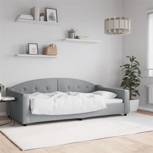 VIDAXL - Lit de repos - Tissu - Gris clair - 100x200 cm - Image 2