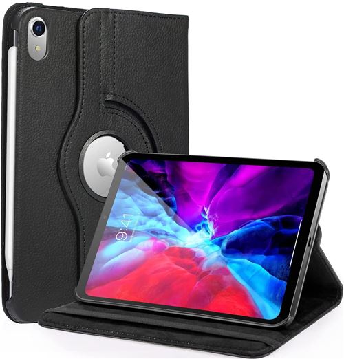 Coque Rotative 360 - Phonillico - iPad MINI 6 - Noir - Multi-positions - Protection &Eacute;lastique