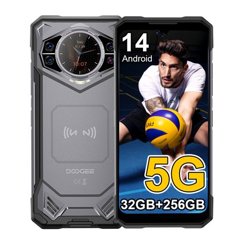 DOOGEE S200 Téléphone Portable 6.72 32GO 256GO Smartphone Android 14 10100mAh Dual SIM 5G-Noir