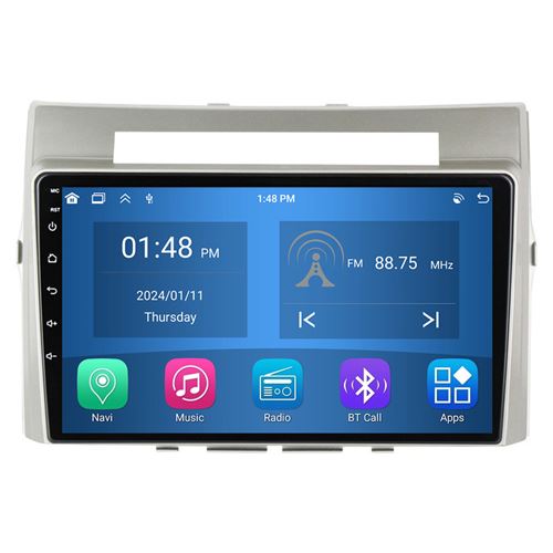 Autoradio RoverOne® Bluetooth CarPlay Android Auto Navigation 4Go RAM 64Go ROM pour Toyota Corolla Verso AR10 2004-2009