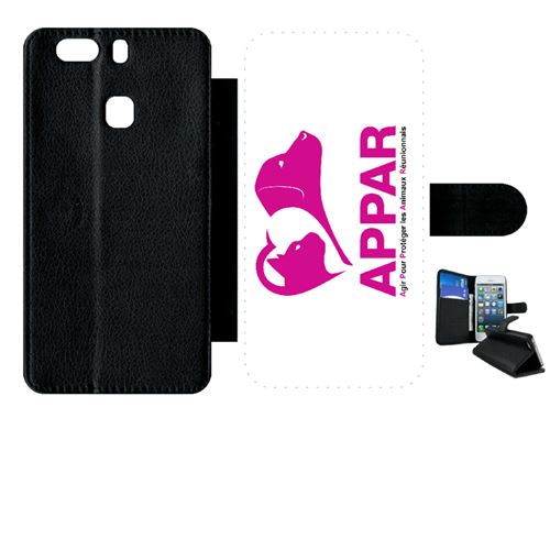 Etui My-Kase pour Ascend P9+ - association appar reunion - Simili-cuir Noir
