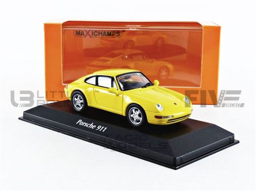 Voiture Miniature de Collection MAXICHAMPS 1-43 - PORSCHE 911 / 993 - 1993 - Yellow - 940063000