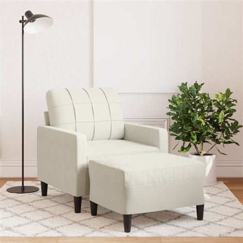 Non Communiqué Crème Vidaxl Fauteuil Avec Repose-Pied 60 Cm Velours3278265