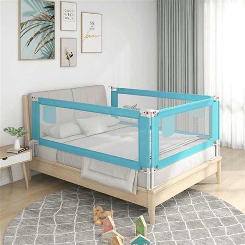 vidaXL Barrière de sécurité de lit d'enfant Bleu 150x25 cm Tissu10211