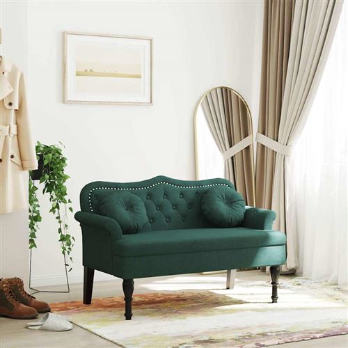 vidaXL Banc avec coussins vert foncé 120,5x65x75 cm velours