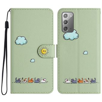 Coque Portefeuille en Cuir pour Samsung Galaxy Note 20 Étui à Rabat Housse et Antichoc et Support Pliable avec Porte-Cartes Magnétique et Lanyard ZURSANA Vert - 1