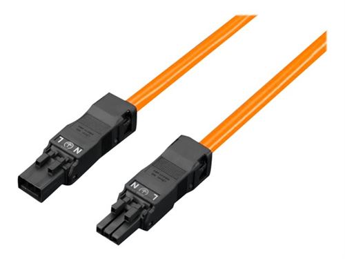 Rittal SZ Led system light connection cable - Câble d'alimentation (F) (M) - 100-240 V - 1 m - orange (pack de 5)