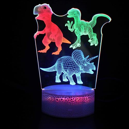 Lampe 3D Tactile RGB Veilleuses Enfant MY909 Dinosaure avec Telecommande