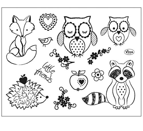 Viva Decor timbres petits amis en silicone 14 x 18 cm
