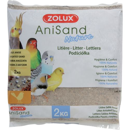Sable Anisand nature Litière. 2 kg. pour oiseaux. - zolux - ZO-146335