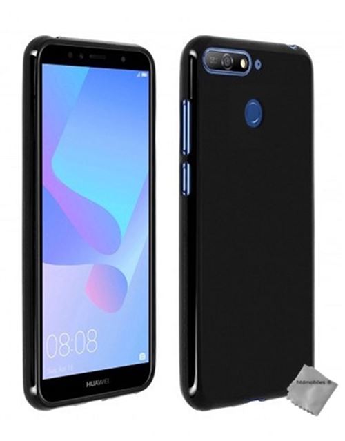 Housse etui coque pochette silicone gel fine pour Huawei Honor 7A avec verre trempe - NOIR