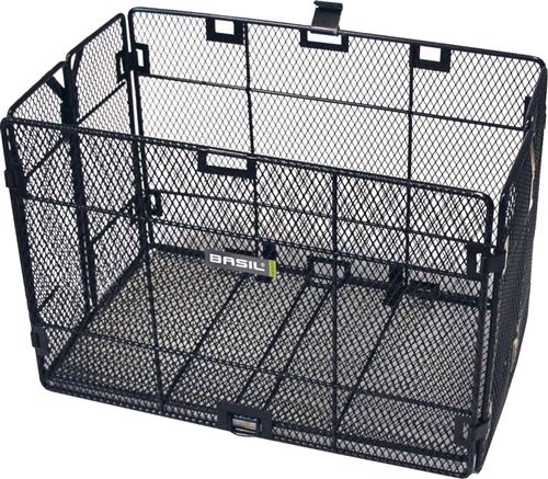 Basil panier Catania à vélo pliable acier noir 15 litres