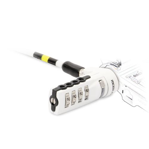 Câble de sécurité à code - Mobilis - 1,8m - Blanc