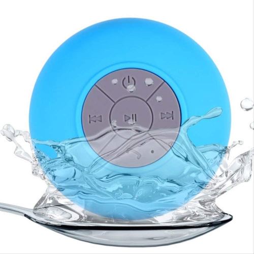 Vshop® Enceinte Bluetooth Portable,Étanche Haut-Parleur De Douche Sans Fil Parleur À Voix Haute Stéréo Avec Batterie 400Mah,Ventouse Puissante,Pour La Plage,Piscine Et Cuisine (Bleu)