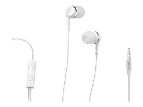 SBS Studio Mix 25 - In-ear hoofdtelefoons met micro - inwendig - met bekabeling - 3,5 mm-stekker - wit
