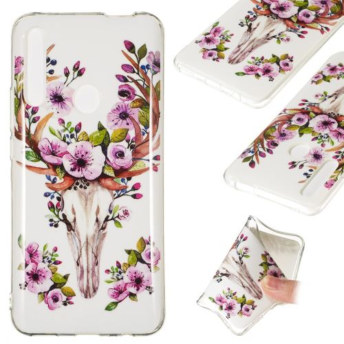 Coque en TPU noctilucent IMD wapiti à fleurs pour votre Huawei P Smart Z