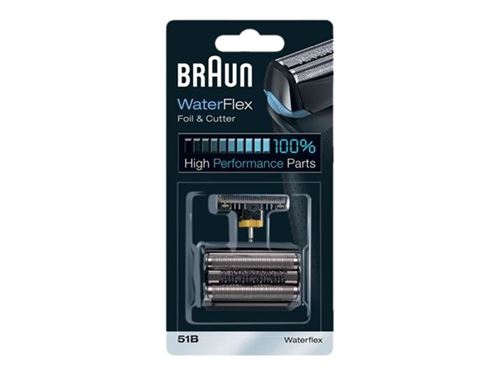 Braun 51B WaterFlex - Extra scheerfolie en trimmer - voor scheerapparaat - zwart - voor Braun WaterFlex WF2s