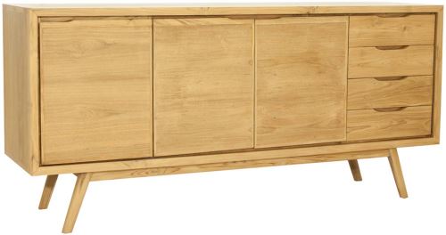 Delorm - Buffet en teck massif 3 portes 4 tiroirs Fiftees