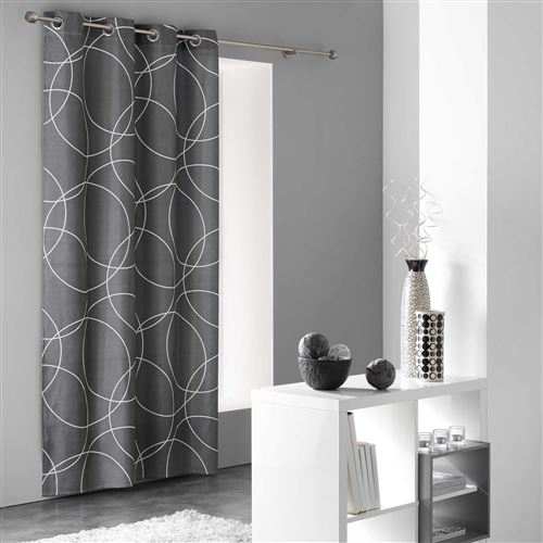 Rideau a oeillets imprime Microfibre Elton