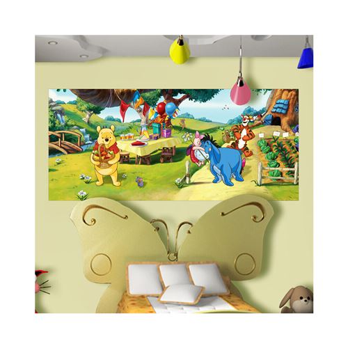 Poster géant Winnie l'Ourson Anniversaire Disney intisse 202X90 CM