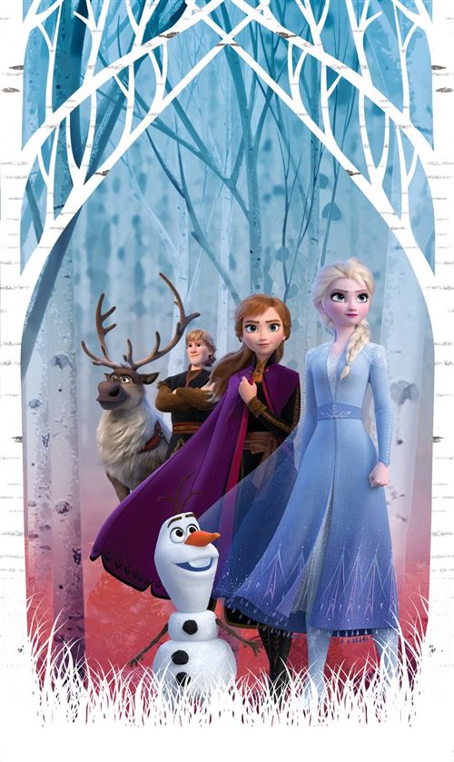 Rideaux Disney La Reine des Neiges 2 - modèle dans la forêt - 2 pièces  90x160