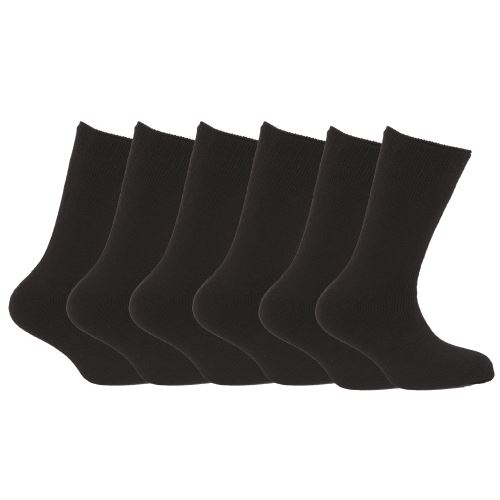 FLOSO - Chaussettes thermiques 1.9 tog (lot de 6 paires) - Homme (EUR 39-45) (Noir) - UTMB124