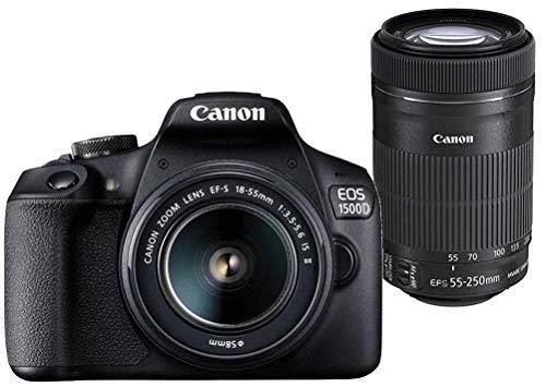 Canon EOS 1500D 24.1MP (Noir) + 18-55 IS II + 55-250MM IS II KIT