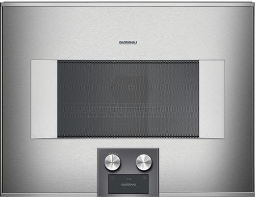 Gaggenau Serie 400 BM454110 - Four combiné - encastrable - niche - largeur : 56 cm - profondeur : 55 cm - hauteur : 45 cm - avec système auto-nettoyant - inox sous verre - Gaggenau