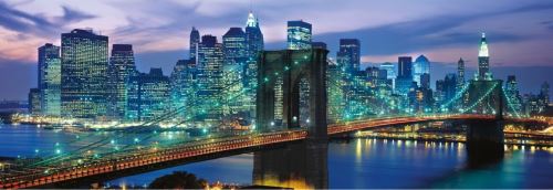 Puzzle adulte panorama : ville de new-york en lumiere - 1000 pieces - collection clementoni ville et monument